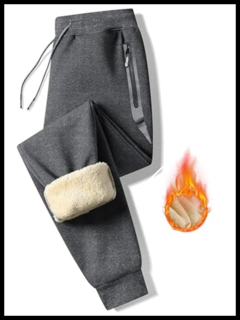 Men's Sherpa Fleece Lined Sweatpants with Pockets Warm Winter